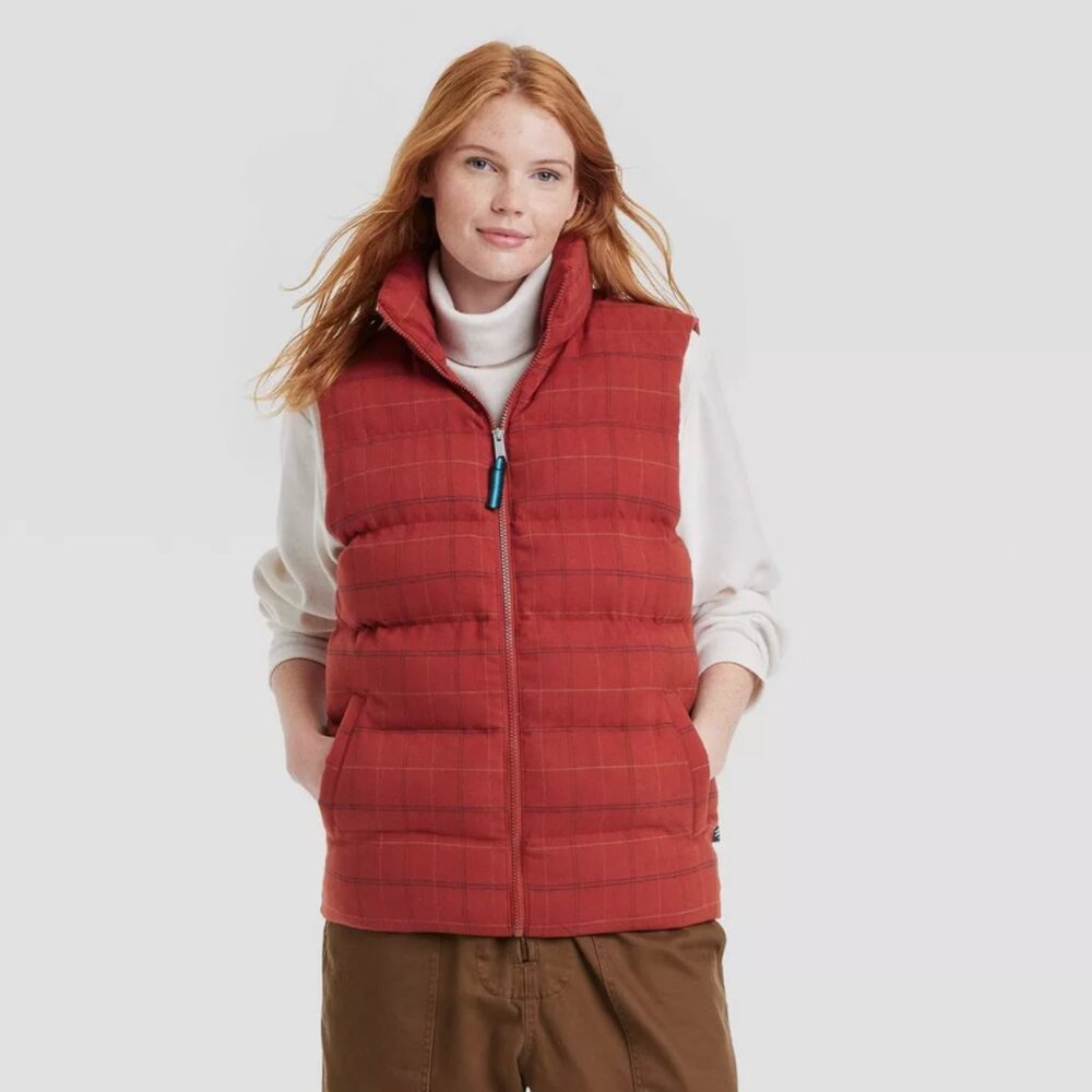 NWT Houston White Puffer Vest Rusty Red